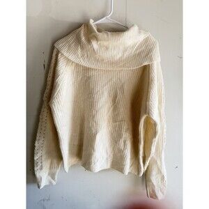Paige Cashmere ivory-colored women's long-sleeve cowl neck sweater S
